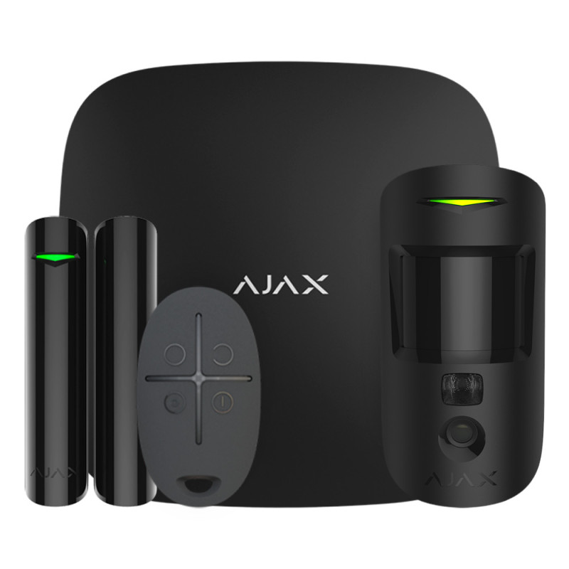 Комплект беспроводной сигнализации Ajax StarterKit Cam Plus black с фотоверификацией тревог и поддержкой LTE