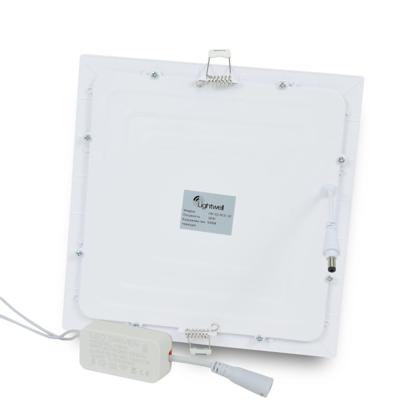Комплект из 3-х светильников светодиодных LIGHTWELL LW-SQ-RCD-18 18 W квадрат, встроенный
