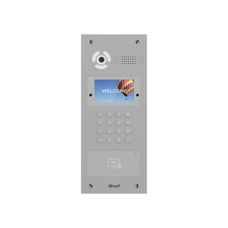 Многоабонентская гибридная панель вызова Bas-IP AA-07HFB silver со считывателем UKEY и распознаванием лиц для IP-домофонов