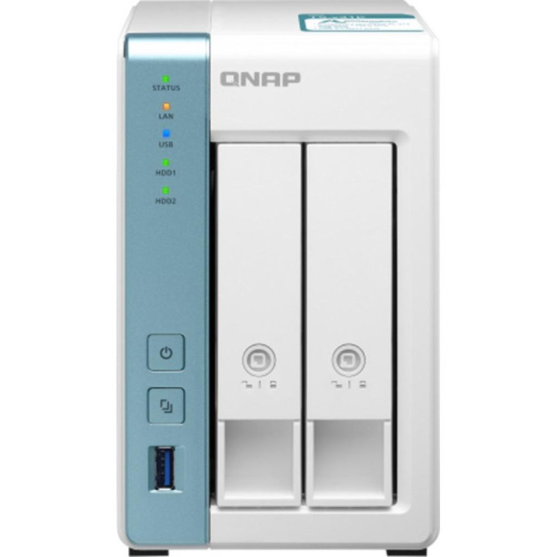 Система хранения данных QNAP TS-231P3-2G с 2 отсеками для дисков, 2GB RAM, настольное исполнение