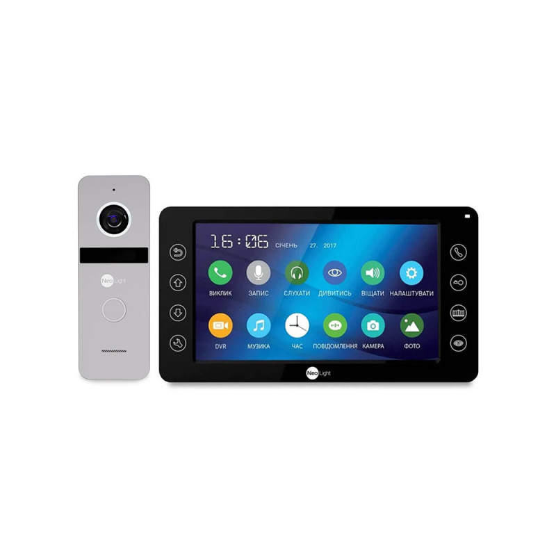 Комплект видеодомофона Neokit FHD PRO B Silverr: видеодомофон 7" с детектором движения и 2 Мп видеопанель