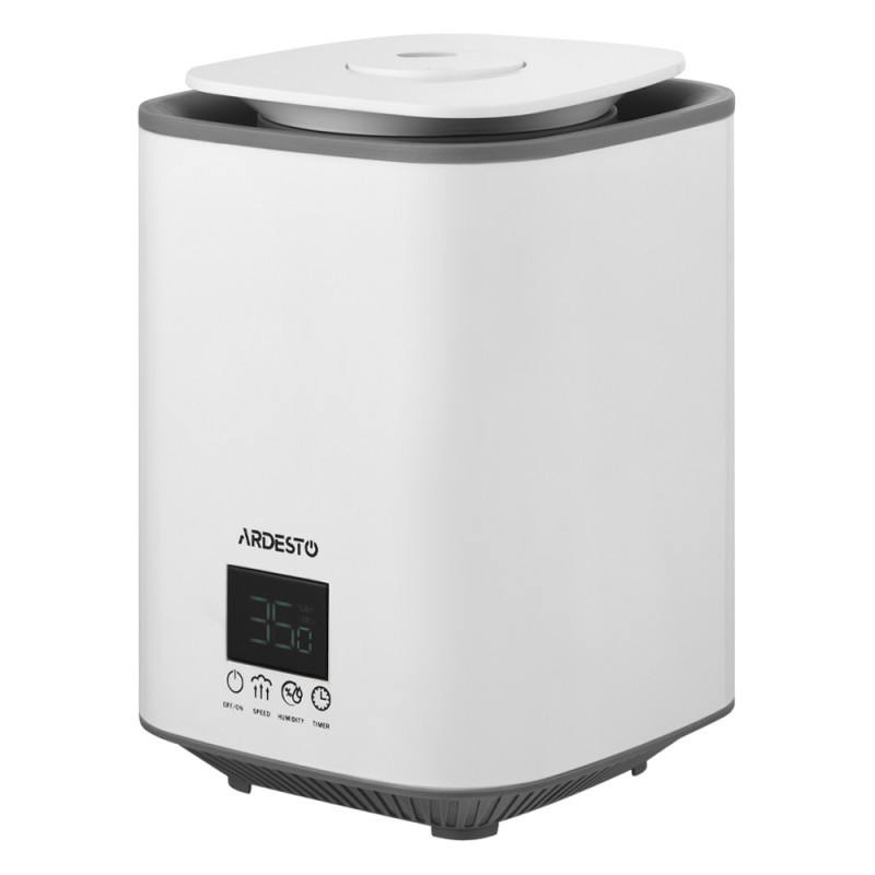 Зволожувач повітря ARDESTO USH-H-26W до 25м² ультразвуковий з сенсорним управлінням і таймером, білий