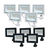 Комплект 5+5 светодиодных прожекторов Lightwell 50W с датчиком движения: 5 x LW-FL-W-50-S и 5 x LW-FL-B-50-S