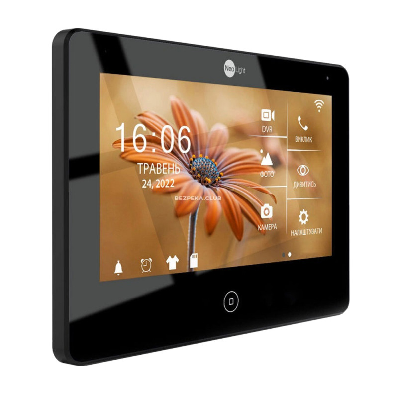 Комплект відеодомофона Neolight NeoKIT HD Pro WF B/Black: відеодомофон 7" з Wi-Fi з детектором руху і 2 Мп відеопанель