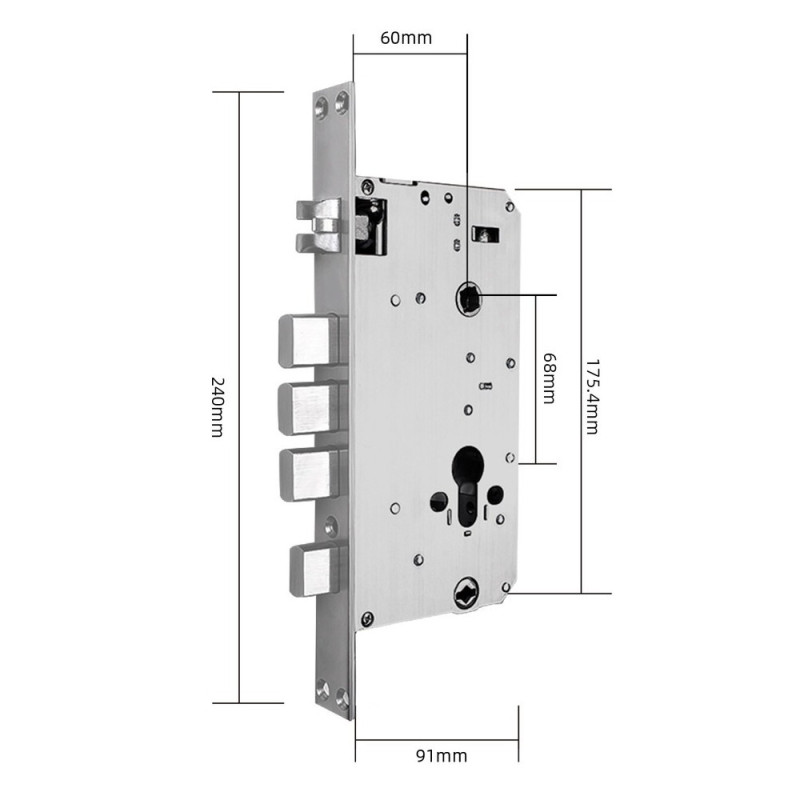 Умный дверной биометрический замок SEVEN LOCK SL-7767BFW (врезная часть 6068 Auto)
