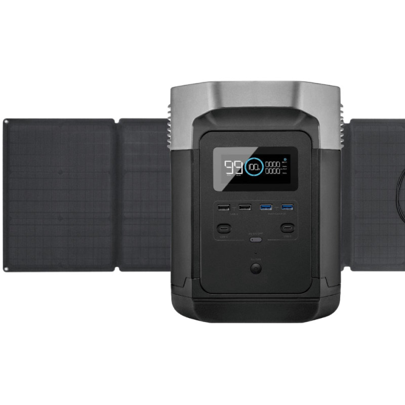 Комплект EcoFlow DELTA + 2*110W Solar Panel зарядна станція та дві сонячні панелі
