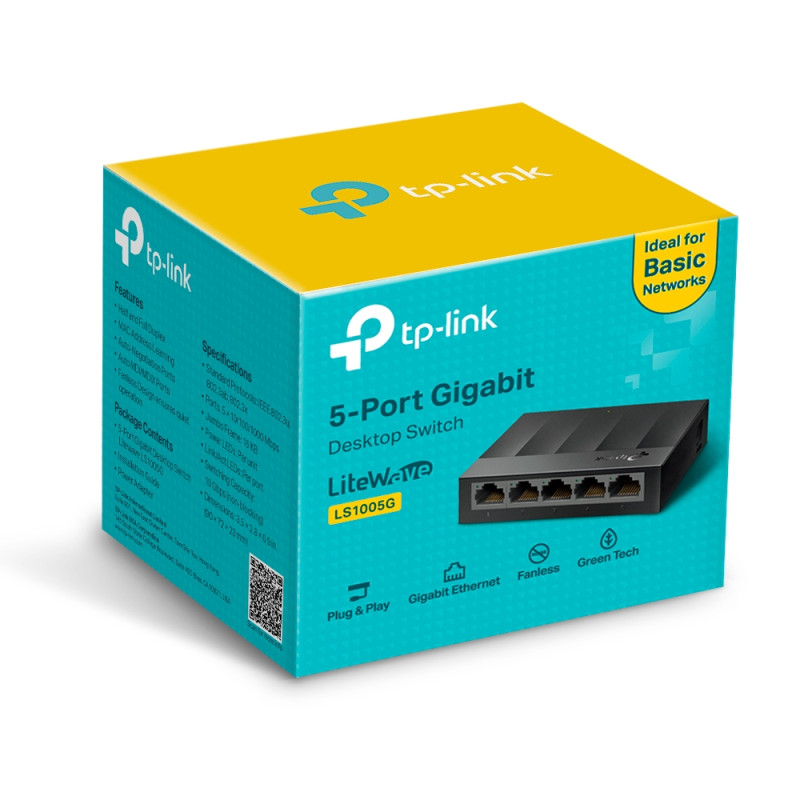 Коммутатор TP-Link LiteWave LS1005G 5-портовый неуправляемый