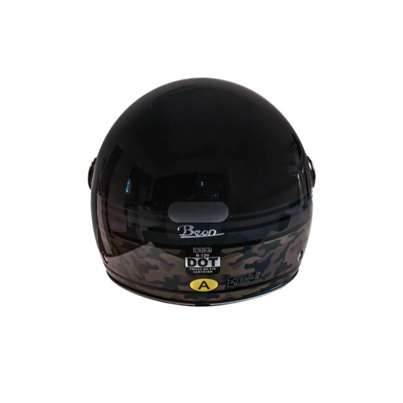 Мотошолом відкритий Beon B-120 27 SHINY BLACK (глянець чорний), розмір XL
