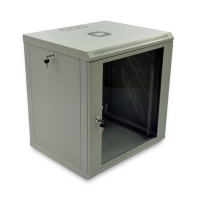 Шафа серверна SteelNet 12U 600 x 600 для мережевого обладнання (скло, сірий)