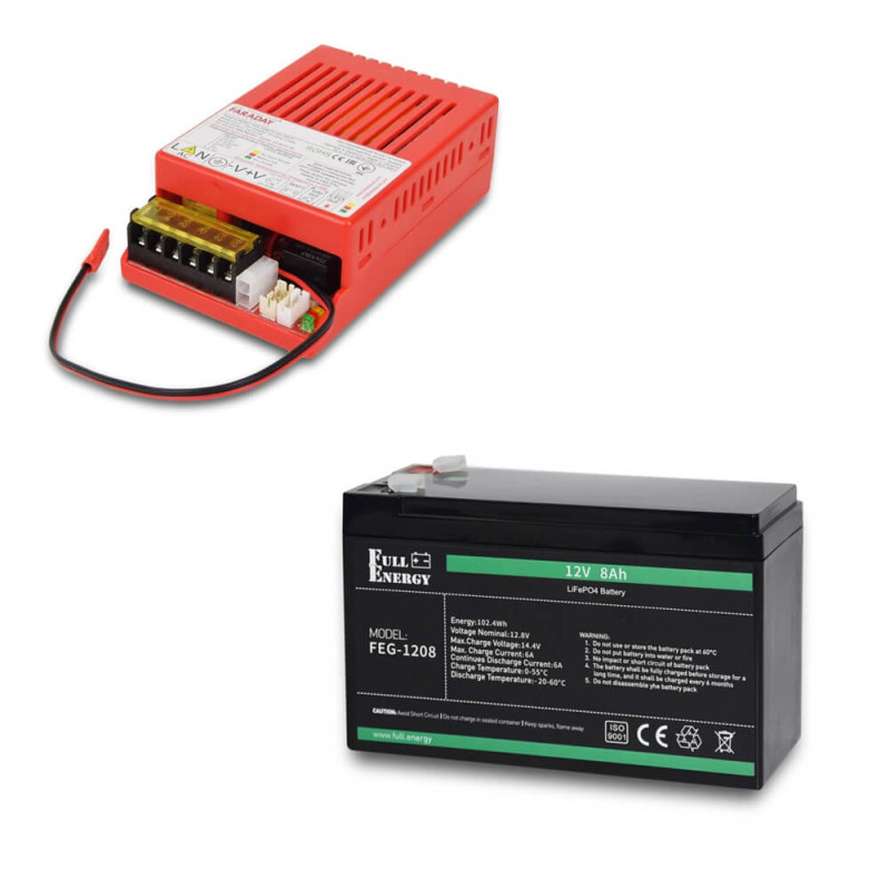 Комплект бесперебойного питания БП Faraday Electronics UPS 55W Smart ASCH PL (LFP) + литиевый (LiFePO4) аккумулятор 12В 8А·час Full Energy FEG-128