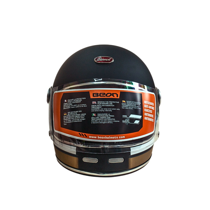 Мотошлем интеграл Beon B-510 FIBER TRACK MATT BLACK/WHITE (матовый черный/белый), размер L