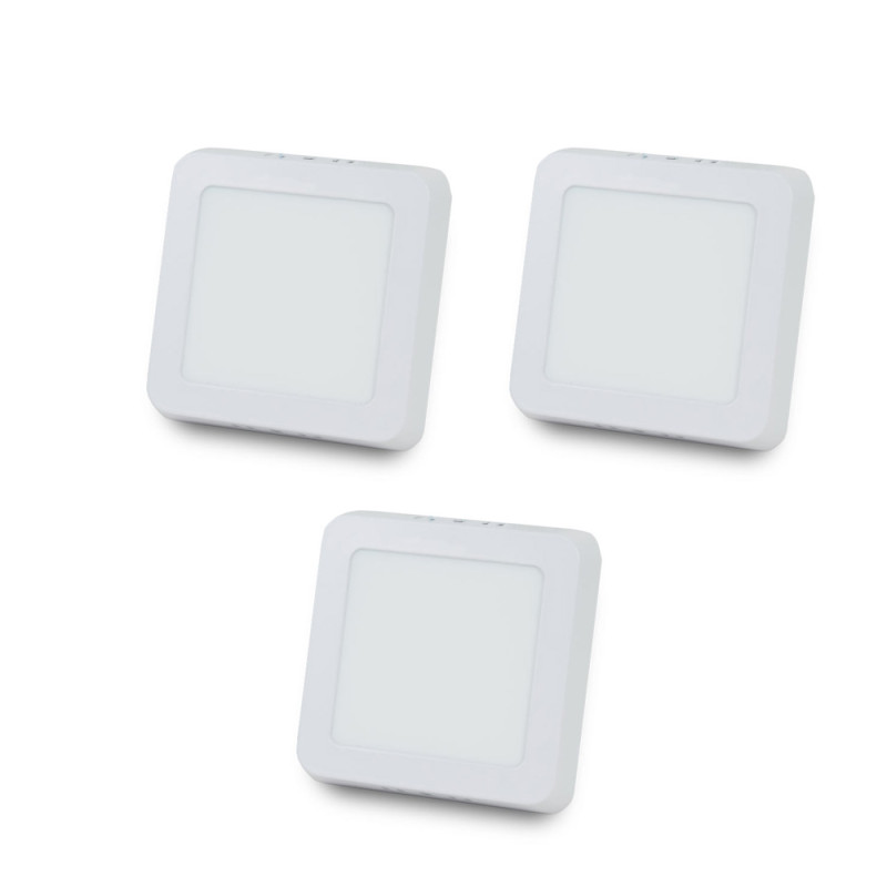 Комплект из 3-х светильников светодиодных LIGHTWELL LW-SQ-SRF-6 6 W квадрат, накладной