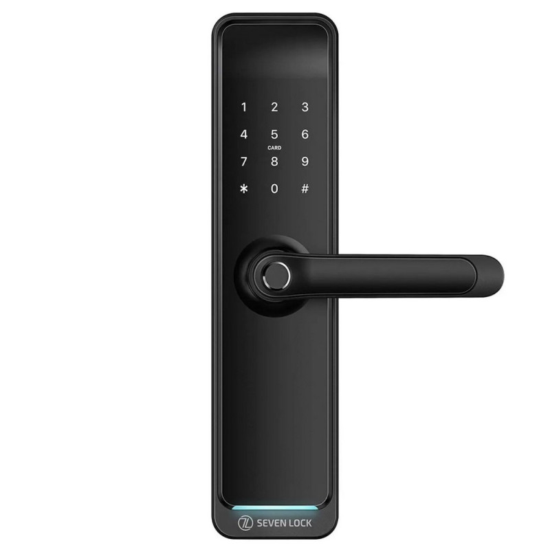 Умный биометрический дверной замок SEVEN LOCK SL-7767BF black (без врезной части)