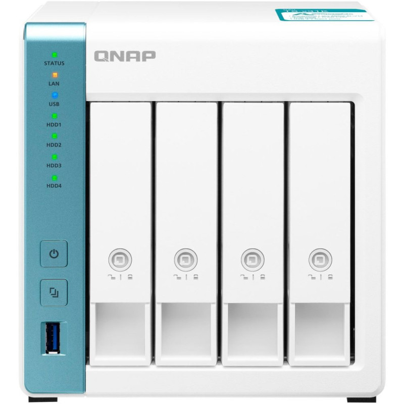 Система хранения данных QNAP TS-431P3-4G с 4 отсеками для дисков, 4GB RAM, настольное исполнение