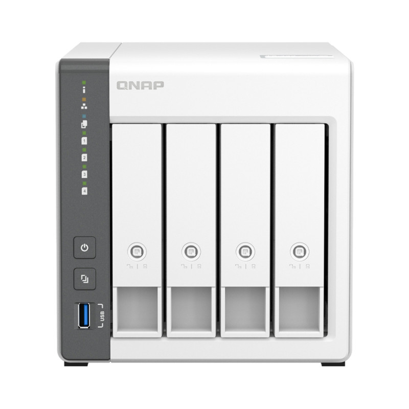 Система зберігання даних QNAP TS-433-4G з 4 відсіками для дисків, 4 ГБ DDR4, настільне виконання