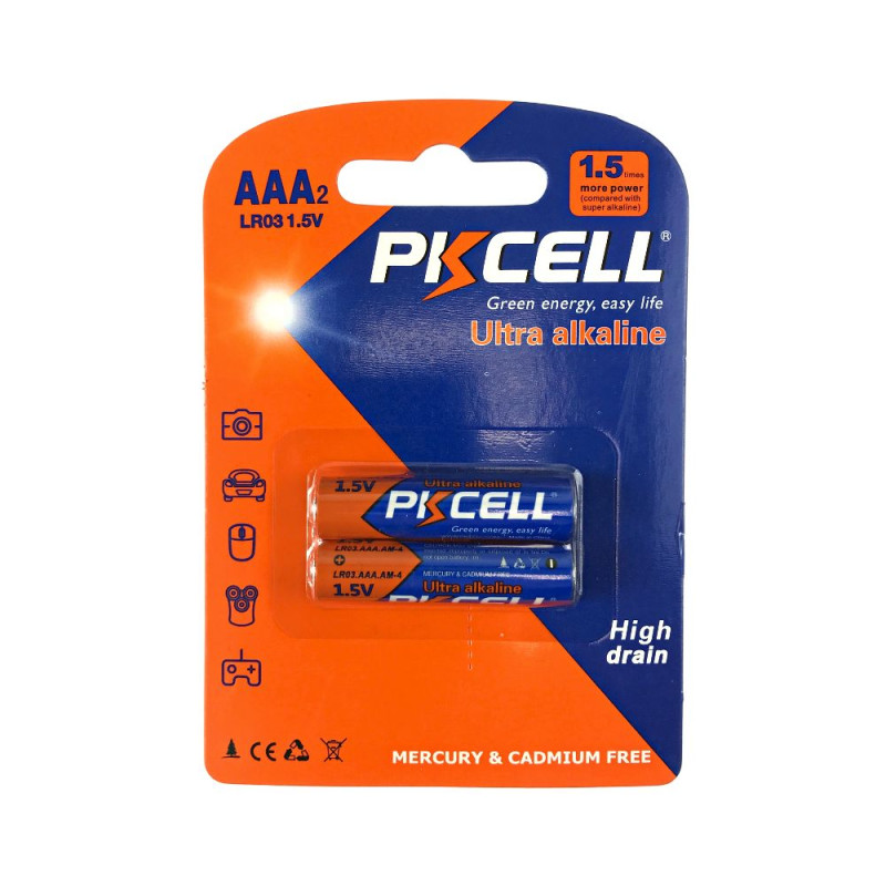 Батарейка PKCELL Ultra Alkaline AAA LR03 1.5V, 2шт./блистер