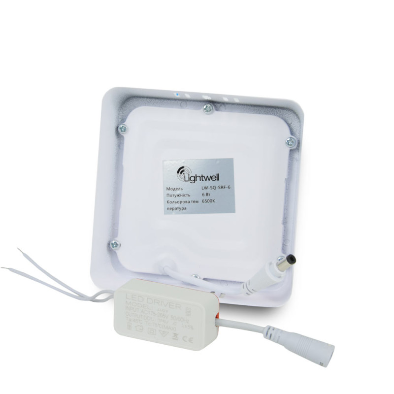 Комплект из 3-х светильников светодиодных LIGHTWELL LW-SQ-SRF-6 6 W квадрат, накладной