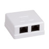 Розетка компьютерная 2-портовая RJ45 UTP cat.6e Hypernet MB-UTP6-2 наружная накладная