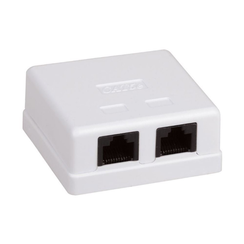 Розетка компьютерная 2-портовая RJ45 UTP cat.6e Hypernet MB-UTP6-2 наружная накладная