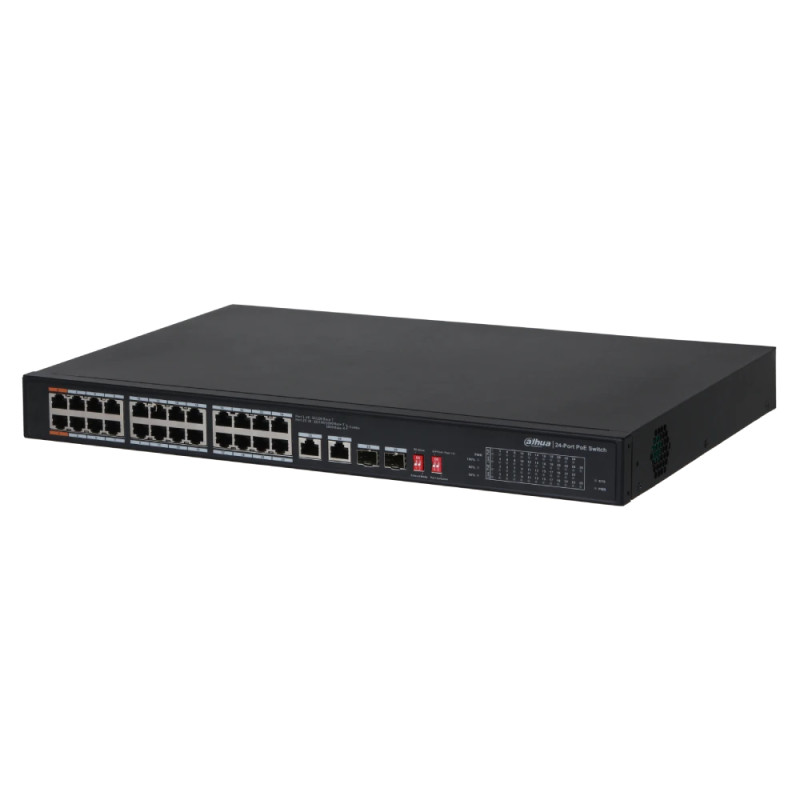 Неуправляемый 26-портовый PoE-коммутатор Dahua DH-PFS3226-24ET-240 с 24 портами PoE