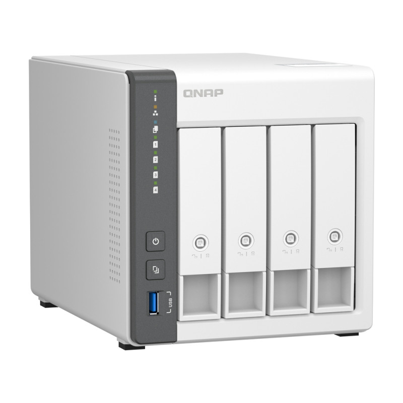 Система хранения данных QNAP TS-433-4G с 4 отсеками для дисков, 4 ГБ DDR4, настольное исполнение