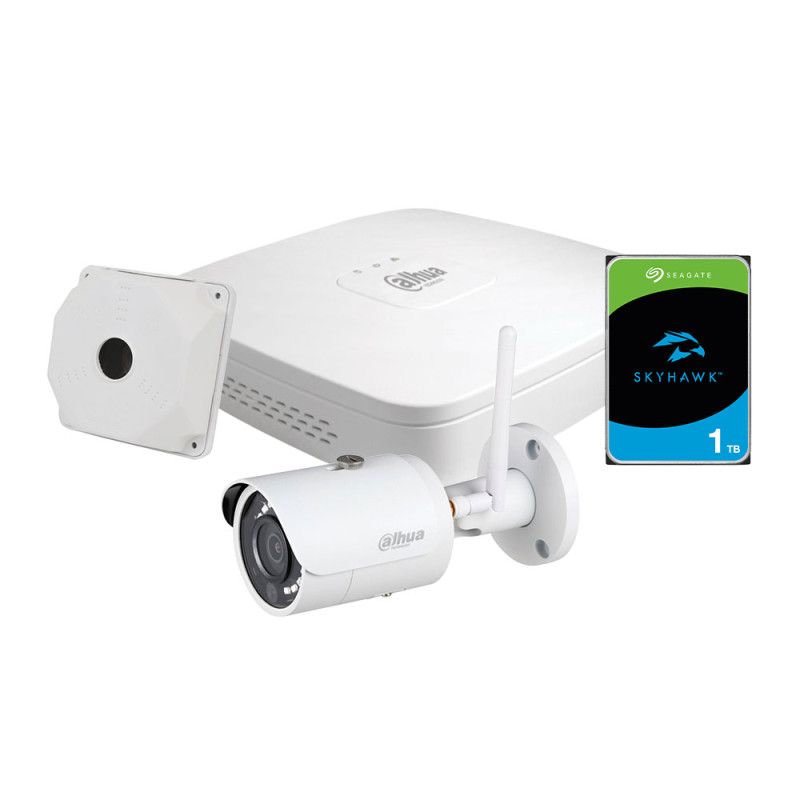 Комплект видеонаблюдения WiFi kit 1cam: 1 видеорегистратор, 1 жесткий диск, 1 Wi-Fi видеокамера 4 Мп и 1 кронштейн