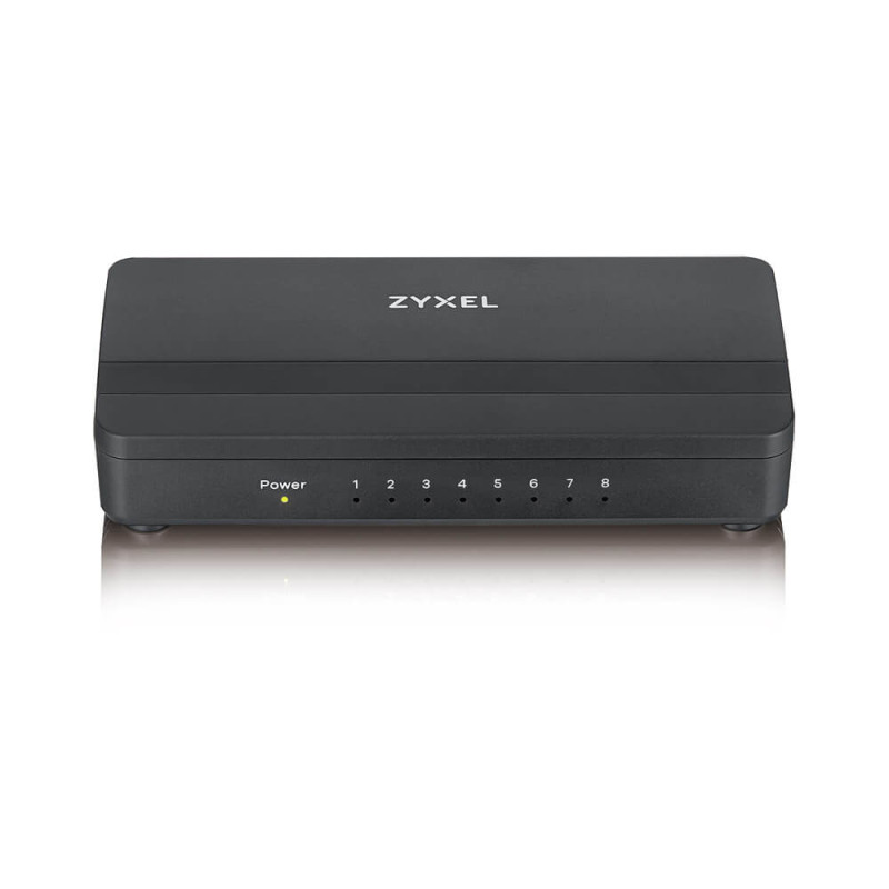 Коммутатор на 8 портов ZyXEL GS-108S v2 (GS-108SV2-EU0101F) в пластиковом корпусе