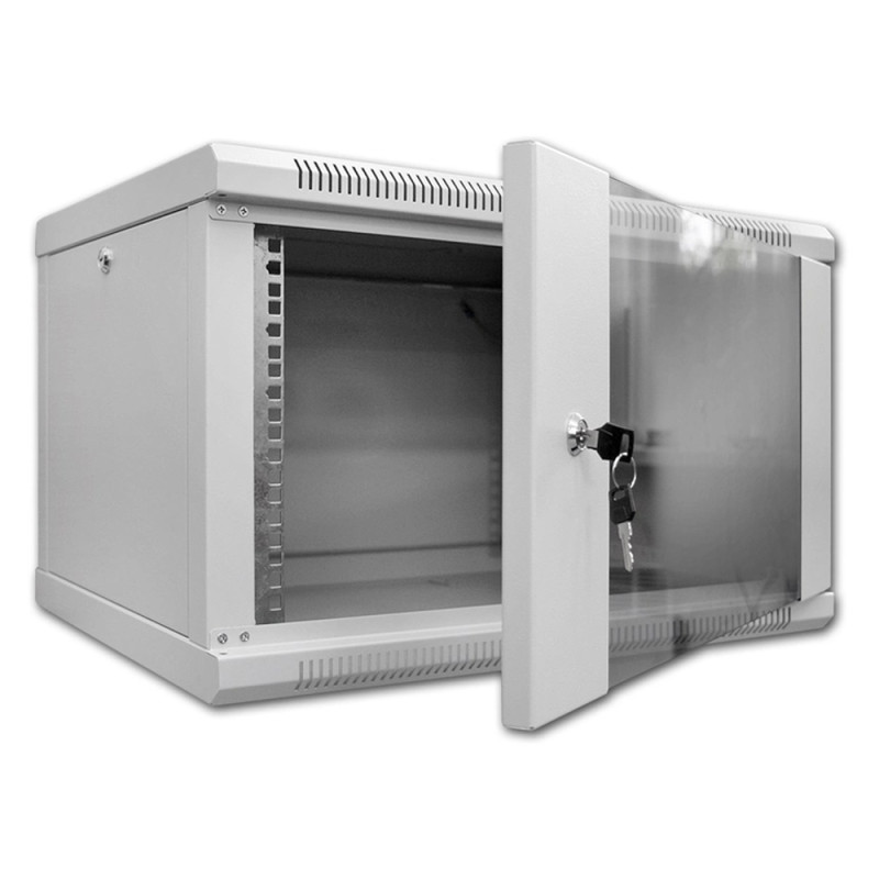 Шкаф серверный SteelNet 9U 600 x 450 для сетевого оборудования (стекло, серый)