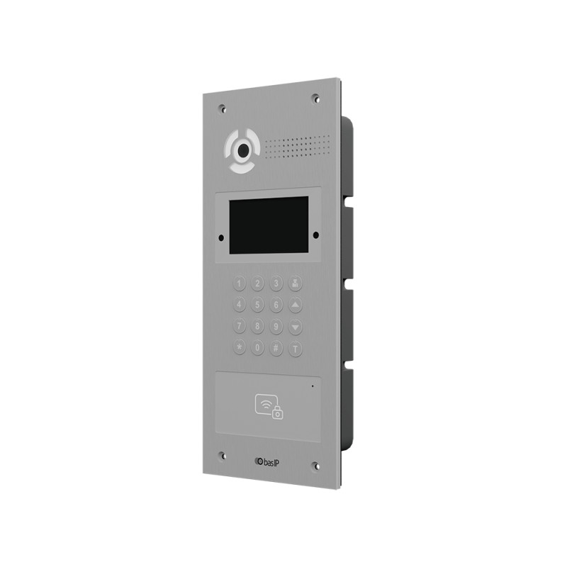 Многоабонентская IP-вызовная панель Bas-IP AA-07FBI (silver) со считывателем UKEY и распознаванием лиц для IP-домофонов