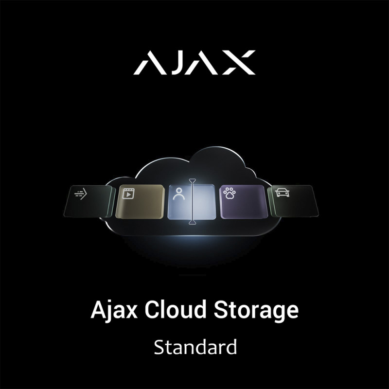 Ajax Cloud Storage Standard (1 камера, 1500 хвилин, 30 днів): захищене хмарне сховище для зберігання подій із пристроїв відеоспостереження Ajax