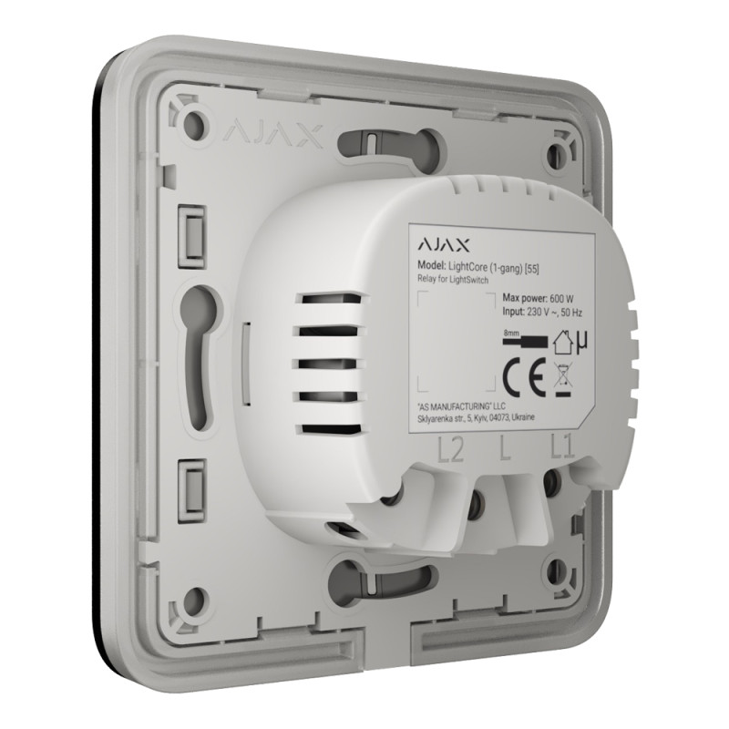 Выключатель Ajax LightSwitch 1-gang Black одноклавишный
