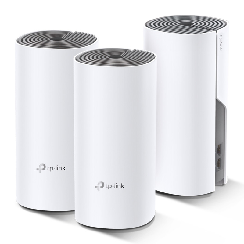 Домашняя Mesh Wi-Fi система TP-LINK DECO E4 3PK AC1200 2xFE LAN/WAN MU-MIMO (DECO-E4-3-PACK)