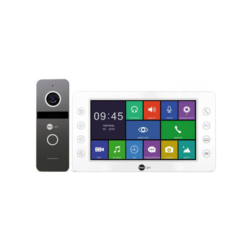 Комплект видеодомофона Neolight KAPPA+ HD/Solo FHD Graphite: видеодомофон 7" с детектором движения и 2 Мп видеопанель