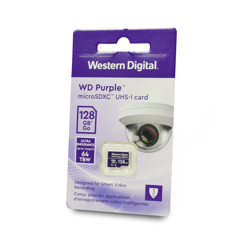 Карта памяти Western Digital MICRO SDXC 128GB UHS-I WDD128G1P0C WDC специализирована для видеонаблюдения