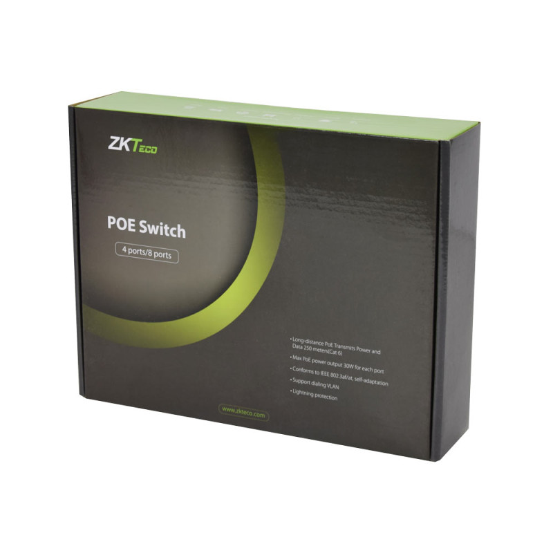 PoE-коммутатор ZKTeco ZK-PoE41N-55W с 4 портами PoE