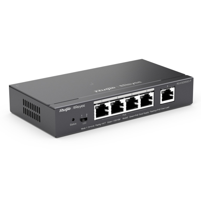 Роэ-коммутатор Ruijie Reyee RG-ES205GC-P 5-портовый гигабитный интеллектуальный