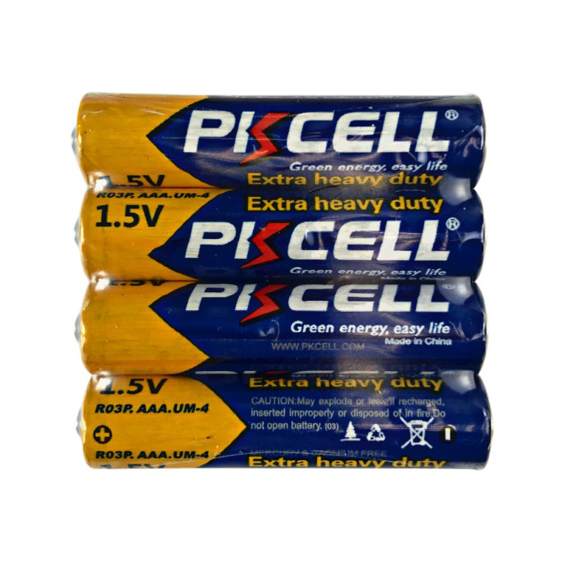 Батарейка PKCELL Extra Heavy Duty AAA R03P 1.5V, 4шт./пленка