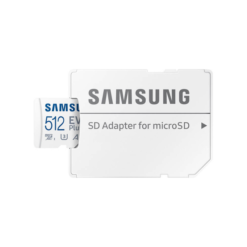 Карта пам'яті Samsung Evo Plus microSDXC 512GB UHS-I U3 V30 A2 + SD адаптер (MB-MC512SA/EU)