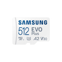 Карта пам'яті Samsung Evo Plus microSDXC 512GB UHS-I U3 V30 A2 + SD адаптер (MB-MC512SA/EU)