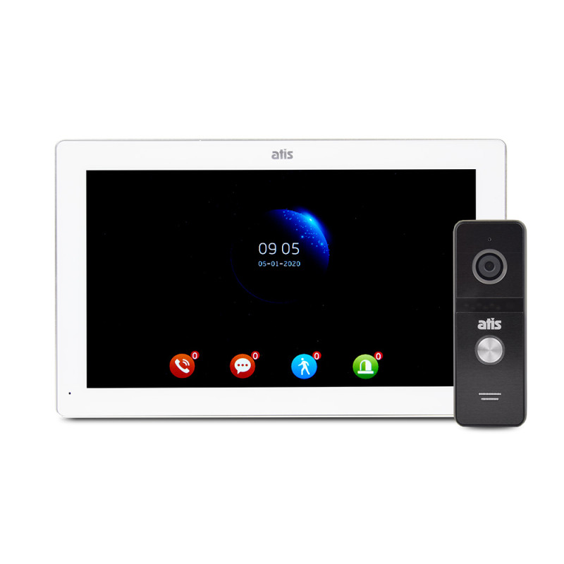 Комплект видеодомофона ATIS AD-1070FHD/T White с поддержкой Tuya Smart + AT-400FHD Black