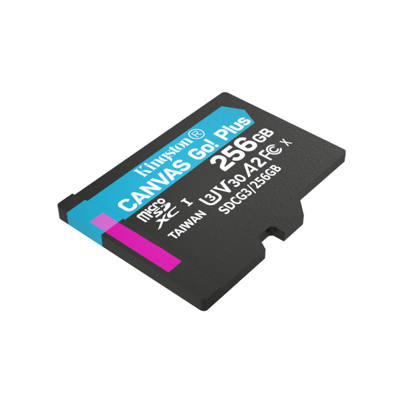 Карта памяти Kingston MicroSDXC 256GB Canvas Go! Plus Class 10 UHS-I U3 V30 A2 (SDCG3/256GBSP)