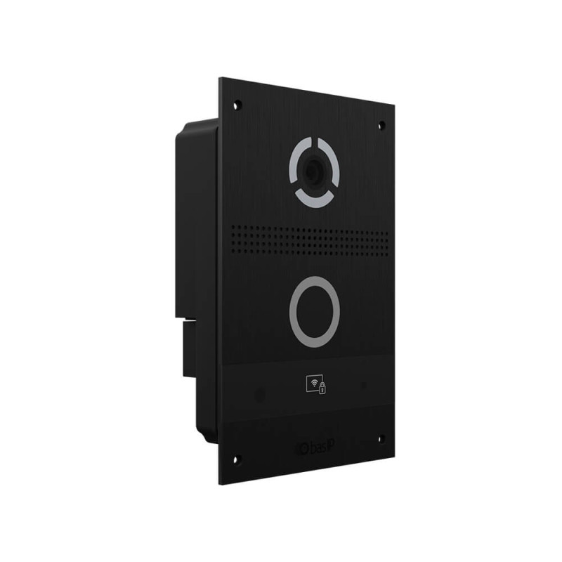 IP панель виклику Bas-IP AV-08FB black з розпізнаванням облич і зчитувачем UKEY