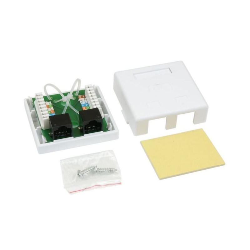 Розетка компьютерная 2-портовая RJ45 UTP cat.6e Hypernet MB-UTP6-2 наружная накладная