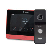 Комплект Wi-Fi видеодомофонa 7" BCOM BD-760FHD/T Red с поддержкой Tuya Smart + BT-400FHD Black