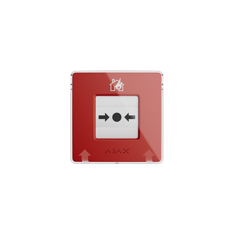 Бездротова програмована кнопка Ajax ManualCallPoint (Red) Jeweller з механізмом скидання для активації пожежної тривоги вручну