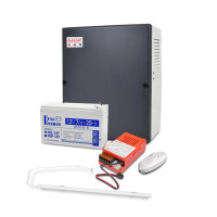 Бокс пластиковый PLB 7-9 А·час + LED линейный светильник 120 мм 16 Вт 6500K + БП UPS 35W Smart ASCH PL + FEL-127 + Переключатель света e.switch wires 6A white
