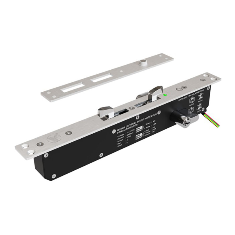Электроригельный замок YB-241DMD (LED) врезной с двойным ригелем для системы контроля доступа
