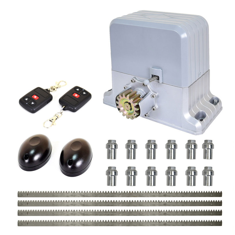 Комплект автоматики для откатных ворот весом до 1800 кг. Weilai DGY1800Pro kit с ИК-барьером и рейками.