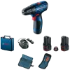 Bosch GSR 120-LI (06019G8002) Акумуляторний шурупокрут + 2 акб 2.0 Ah + ЗУ + набір біт 11 шт. + набір свердл 12 шт.