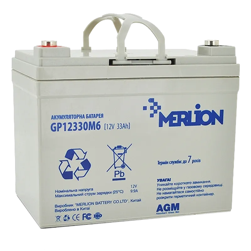 MERLION AGM GP12330M6 12 V 33 Ah Аккумуляторная батарея